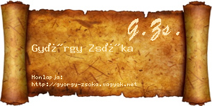 György Zsóka névjegykártya